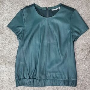 Halogen Emerald Green Leather Top Nordstrom Small Petite SP